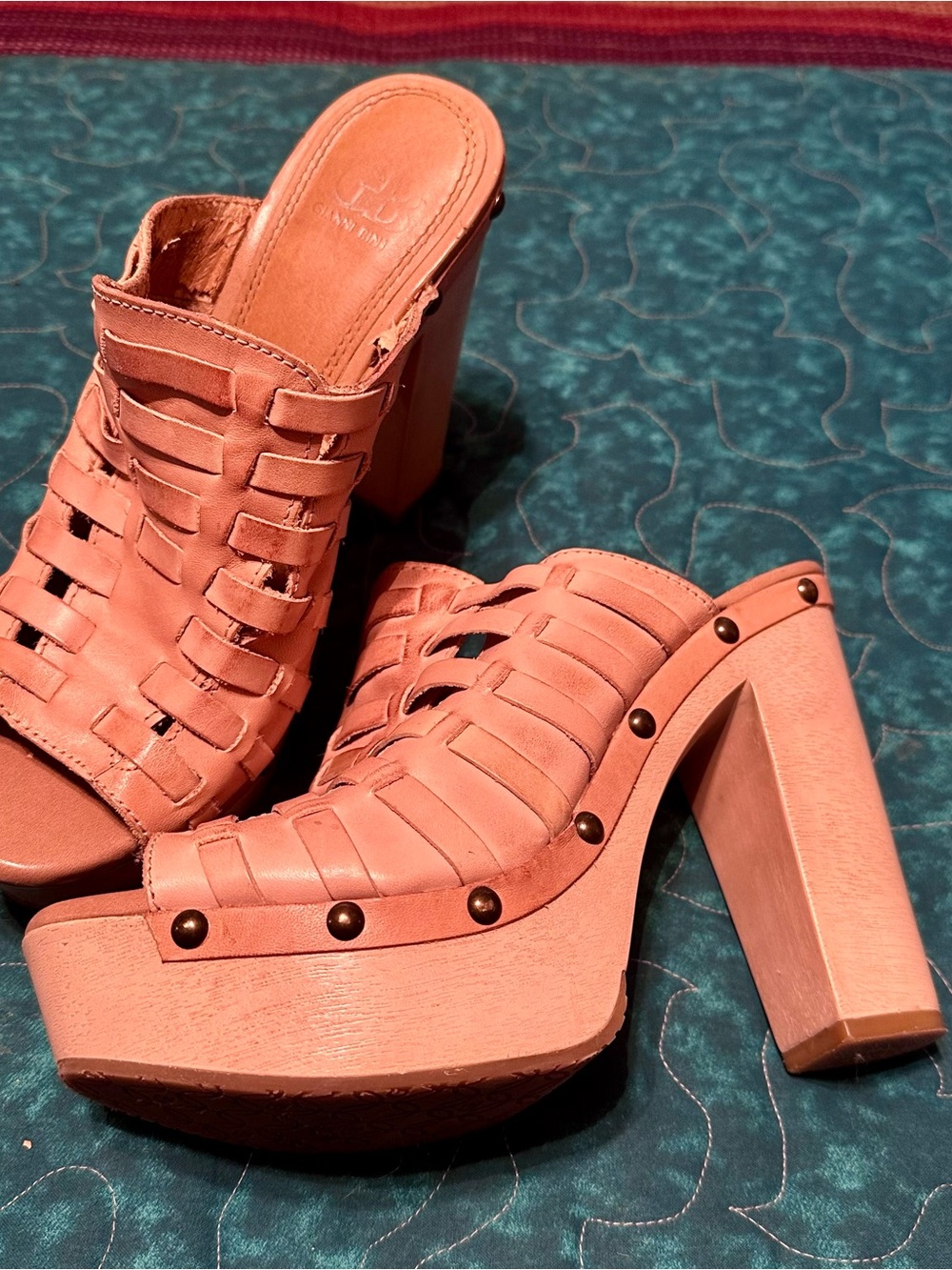 Gianni Bini Woven Strappy Wedge Sandals in Natural Tan